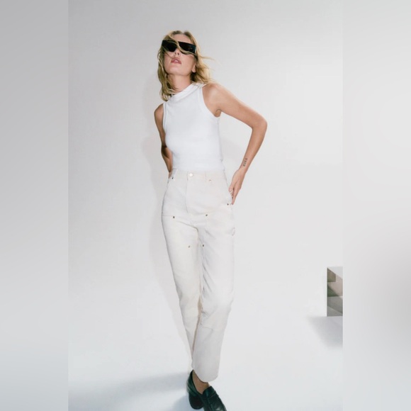 NWOT Renggli Studio Slim Fit Workpants (White)